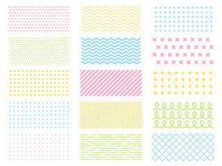 デジタルな幾何学模様のパーツセット