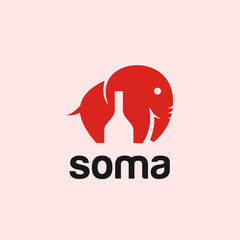 bottle elephant logo or wine logo