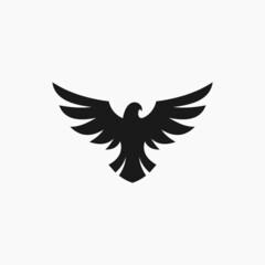flying eagle logo design vector silhouette illustration