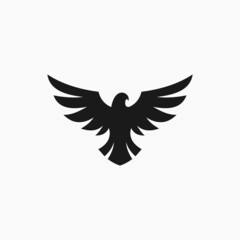 flying eagle logo design vector silhouette illustration