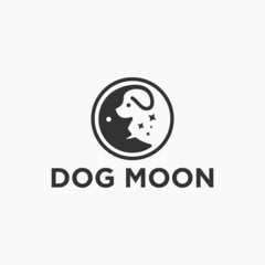 moon dog logo or animal logo
