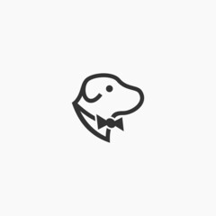 line dog logo or animal vector