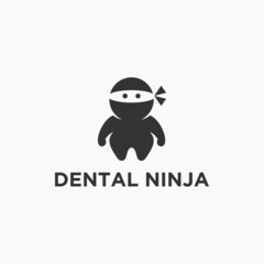 dental ninja logo or dental vector