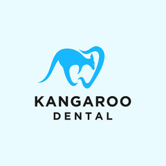 dental kangaroo logo or dental vector