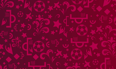 Sports event 2022. Qatar illustration Football Pattern