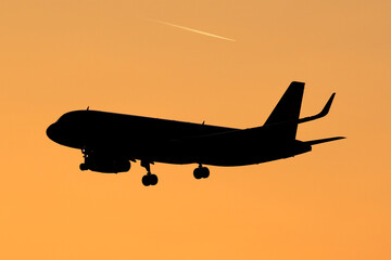 silhouette of airplane
