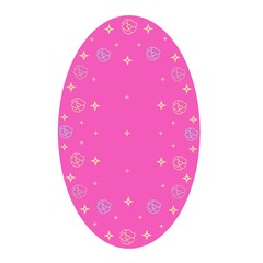 Easter pink egg with flowers and stars. 3D Render