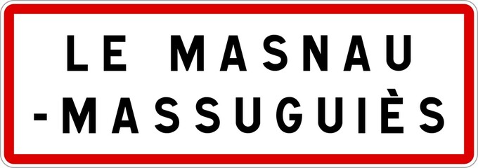 Panneau entrée ville agglomération Le Masnau-Massuguiès / Town entrance sign Le Masnau-Massuguiès