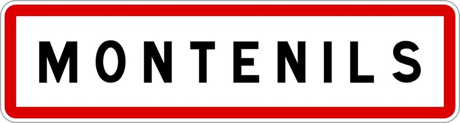 Panneau entrée ville agglomération Montenils / Town entrance sign Montenils