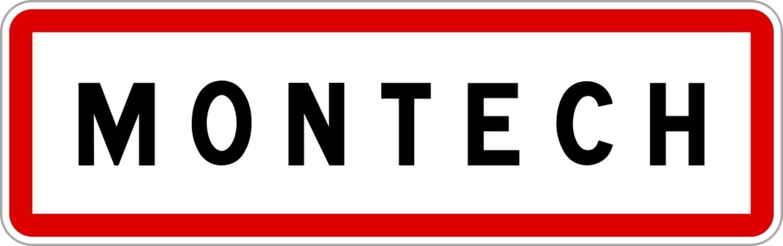 Panneau entrée ville agglomération Montech / Town entrance sign Montech