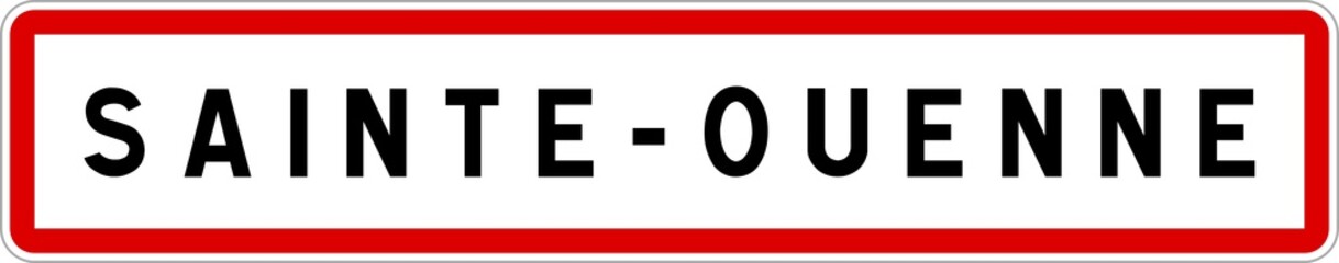 Panneau entrée ville agglomération Sainte-Ouenne / Town entrance sign Sainte-Ouenne