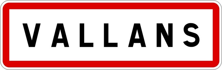 Panneau entrée ville agglomération Vallans / Town entrance sign Vallans