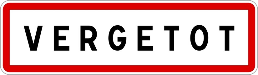 Panneau entrée ville agglomération Vergetot / Town entrance sign Vergetot