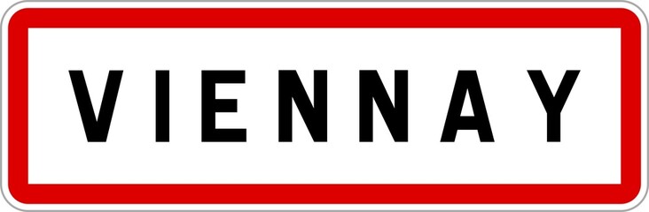 Panneau entrée ville agglomération Viennay / Town entrance sign Viennay