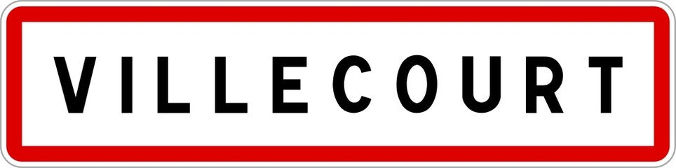 Panneau entrée ville agglomération Villecourt / Town entrance sign Villecourt