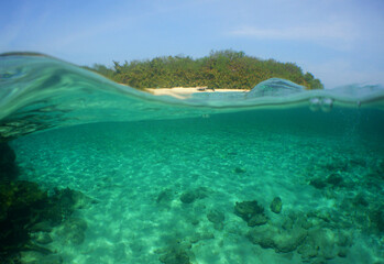 
a paradise of the caribbean sea, natural pools