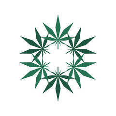 Radial Green Marijuana Leaves (Cannabis) Icon
