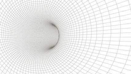 Tunnel grid.Vector Illustration 3d.Tunnel or wormhole