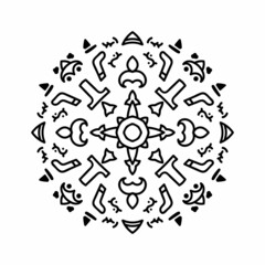ornamental art design for coloring pages, logos, stickers