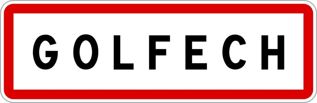 Panneau entr&eacute;e ville agglom&eacute;ration Golfech / Town entrance sign Golfech