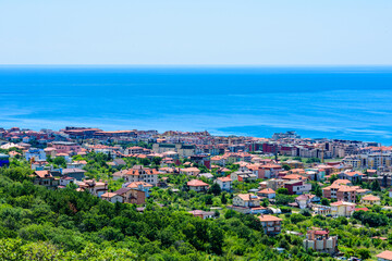 Fototapeta na wymiar View at town Sveti Vlas and the Black sea. Nessebar region, Bulgaria