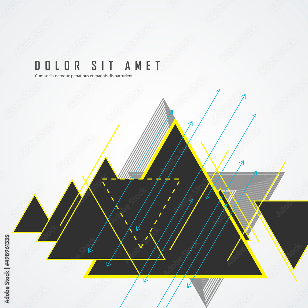 Poster Triangle pattern with lines. Vector design. geometrical, Future science geometric shapes