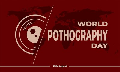 Red Vector Design world world photography day, perfect design, vector illustration and text.