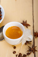 espresso coffee with sugar and spice