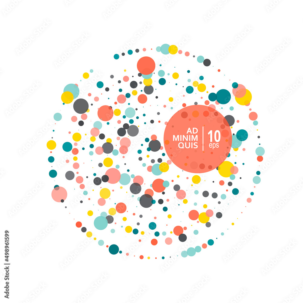 Aufkleber abstract vector circle frame with halftone dots. emblem design element for medical, treatment, biolo