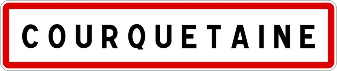 Panneau entrée ville agglomération Courquetaine / Town entrance sign Courquetaine