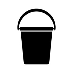 Bucket icon. Black silhouette. Front side view. Vector simple flat graphic illustration. Isolated object on a white background. Isolate. © far700