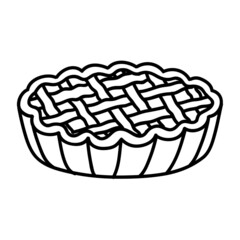 Pie icon. Hand drawn vector illustration.