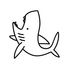 Shark icon. Hand drawn vector illustration.