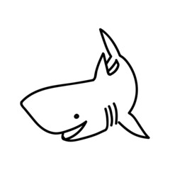 Obraz premium Shark icon. Hand drawn vector illustration.