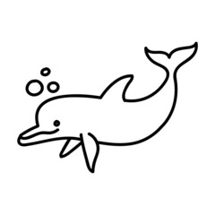 Dolphin icon. Hand drawn vector illustration.