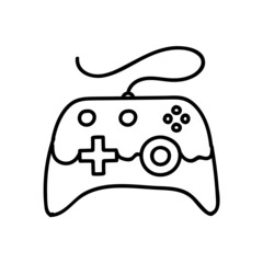 Game controller icon. Hand drawn vector illustration. © puruan
