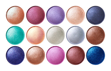 Set of eyeshadow refills isolated on white background