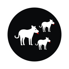 plain three dogs vector logo 