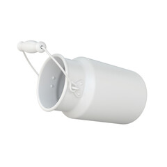 Milk can open and tilted white on a white background, 3d render
