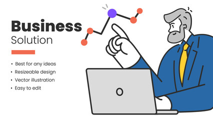Data Analysis concept, Digital Solutions Business Analytics, and Planning. Modern Flat style. Vector illustration.