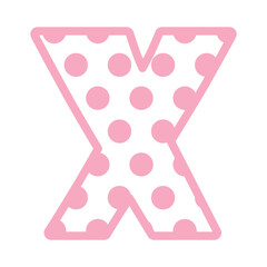 X Alphabet Polka dot abstract monogram