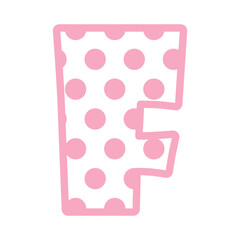 F Alphabet Polka dot abstract monogram