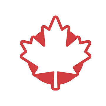 Maple leaf vector icon. Canada national symbol. Canadian element.