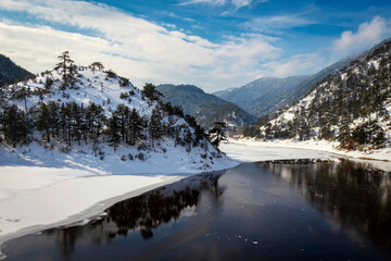 winter and sunnet lake