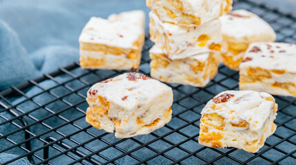 Gourmet Nougat dessert photography