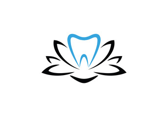 dental flower logo design template for spa