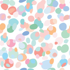 Colorful pastel print, vector pattern with random shapes, scattered design