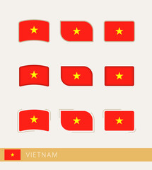 Vector flags of Vietnam, collection of Vietnam flags.