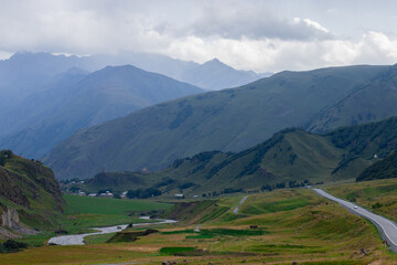 landscape in the mountains with river