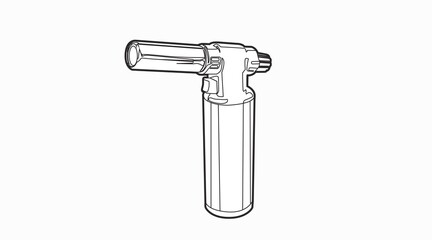 Vector Isolated Illustration of a Blowtorch. Black and white illustration